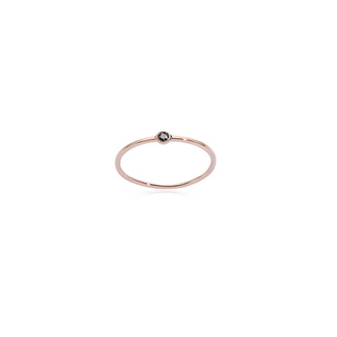 Burato Gioilelli ring in rosé goud 18kt met zwarte briljant van 0,03 karaat