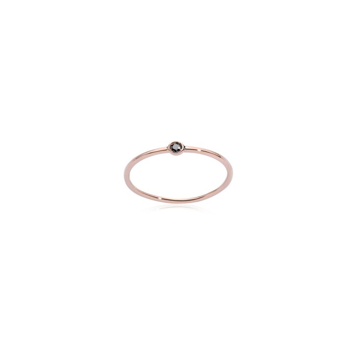 Burato Gioilelli ring in rosé goud 18kt met zwarte briljant van 0,03 karaat