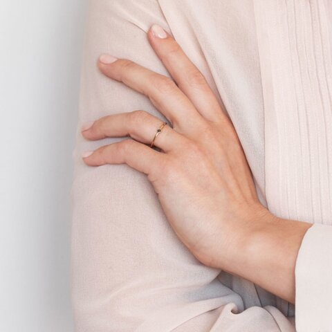 Burato Gioilelli ring in rosé goud 18kt met zwarte briljant van 0,03 karaat