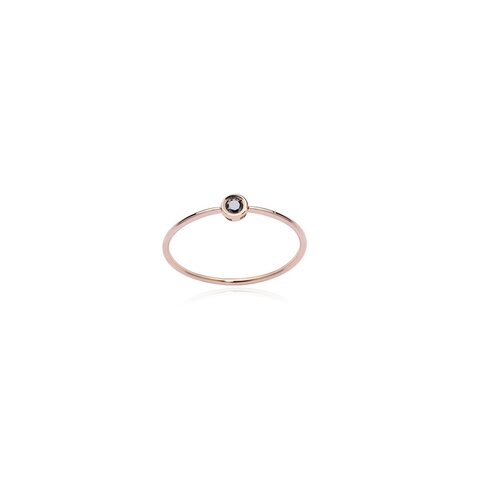 Burato Gioilelli ring in rosé goud 18kt met zwarte briljant van 0,05 karaat