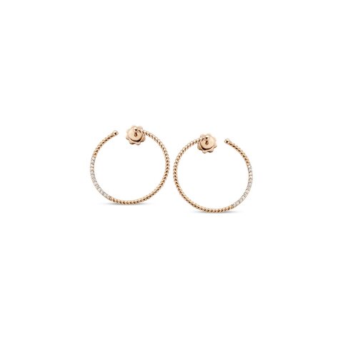 Selected by Casteur oorringen in rosé goud 18kt met briljant van 0,19 karaat