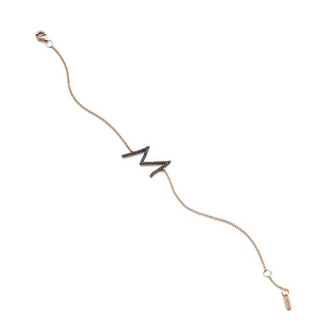 Selected by Casteur armband in rosé goud 18kt met zwarte briljant van 0,19 karaat