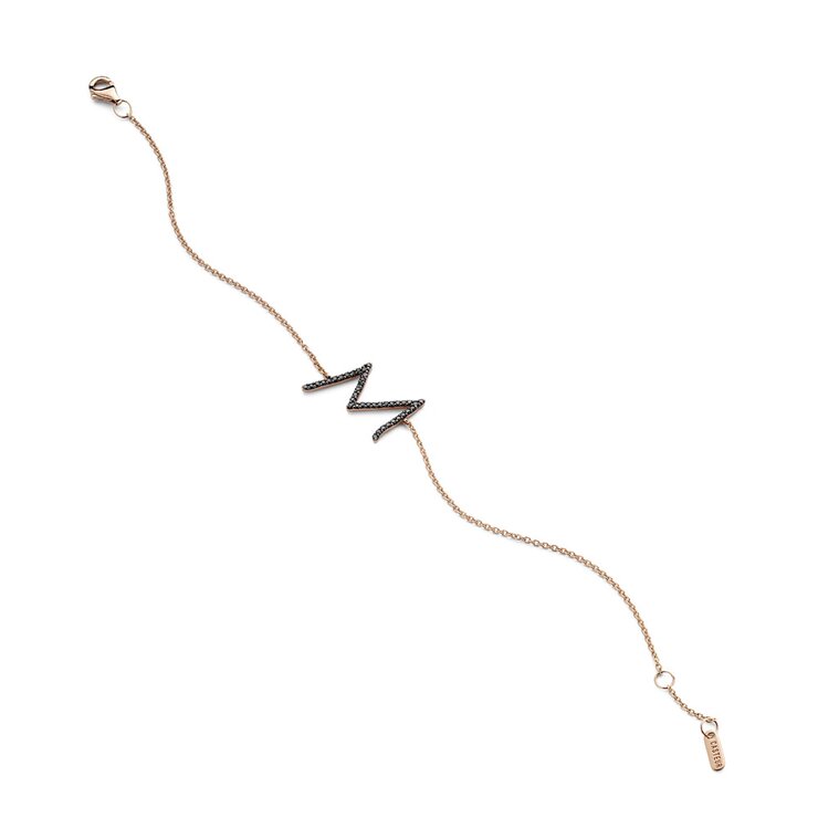 Selected by Casteur armband in rosé goud 18kt met zwarte briljant van 0,19 karaat
