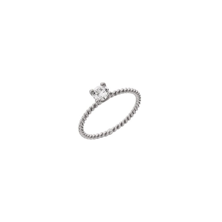 bague de fiançailles Atelier P. en or blanc 18 ct avec brillant (diamant rond) de 0.35 carat