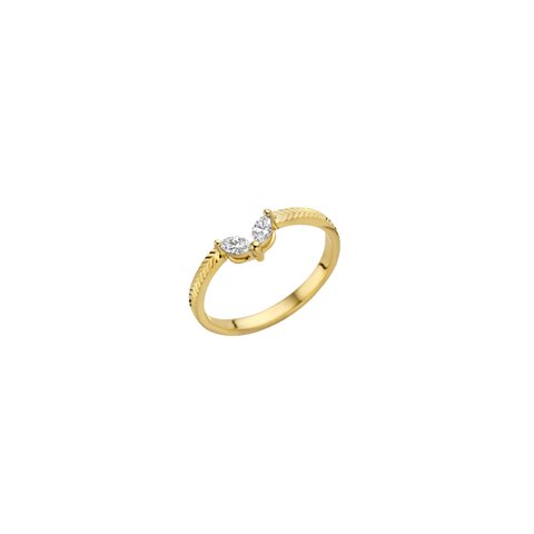 bague de fiançailles Atelier P. en or jaune 18 ct avec brillant de 0.10 carat