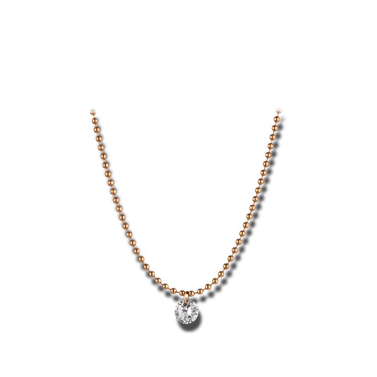 collier Gellner en or rose 18 ct avec brillant de 0.18 carat