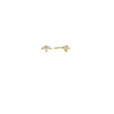 boucles d'oreilles Atelier P. en or jaune 18 ct avec brillant de 0.15 carat