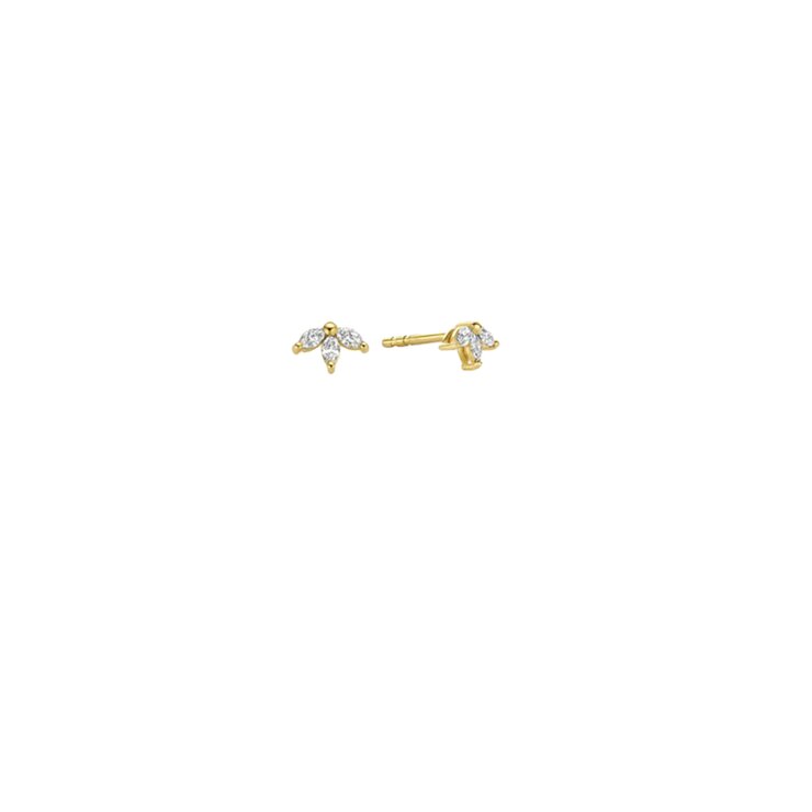 boucles d'oreilles Atelier P. en or jaune 18 ct avec brillant de 0.15 carat