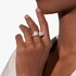 bague Pomellato en or rose 18 ct avec topaze incoloré entouré de briljants de 0,80 karaat - thumb