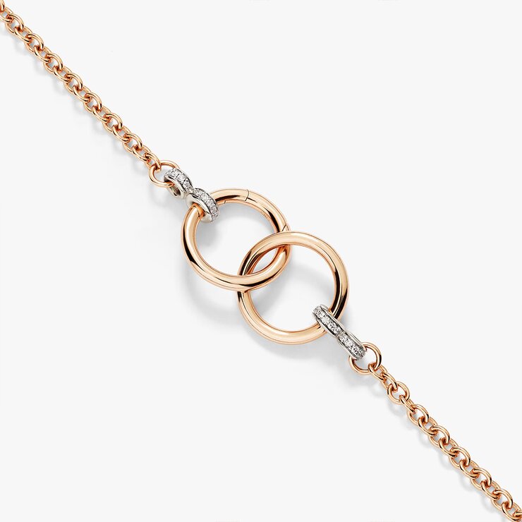collier Pomellato en or rose 18 ct avec topaze bleue & topaze london entouré de briljants de 2,00 karaat