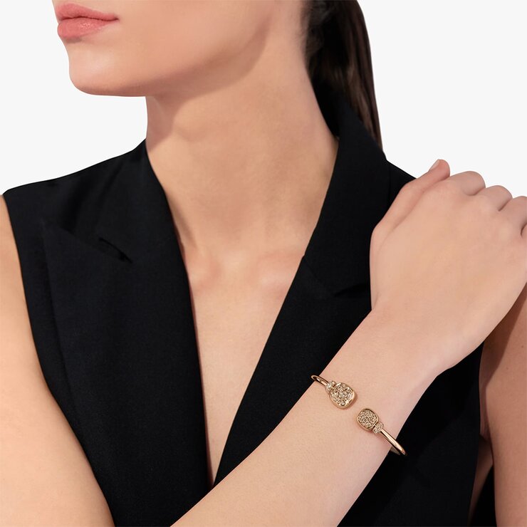 bracelet Pomellato en or rose 18 ct avec brillant brun de 1.40 carat et topaze incoloré