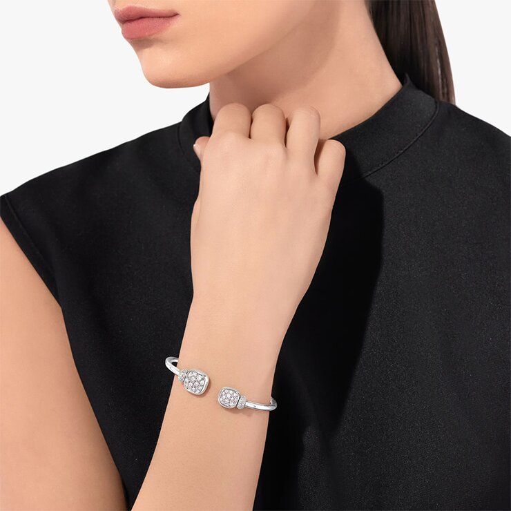 bracelet Pomellato en or blanc 18 ct avec brillant de 1.30 carat et topaze incoloré