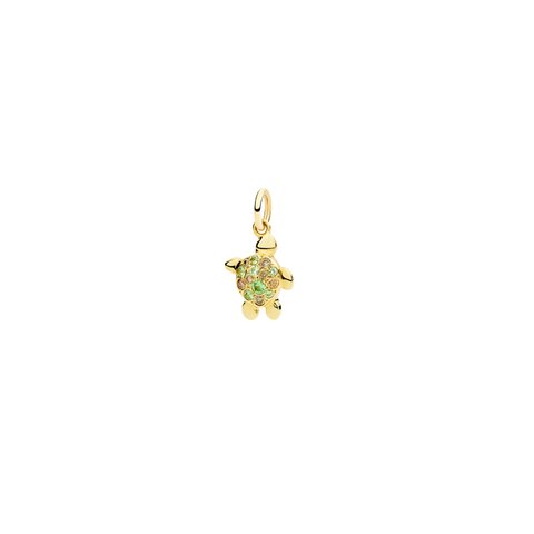 DoDo hanger in geel goud 18kt met tsavoriet als hoofdsteen omringd door bruine briljanten van 0,09 karaat