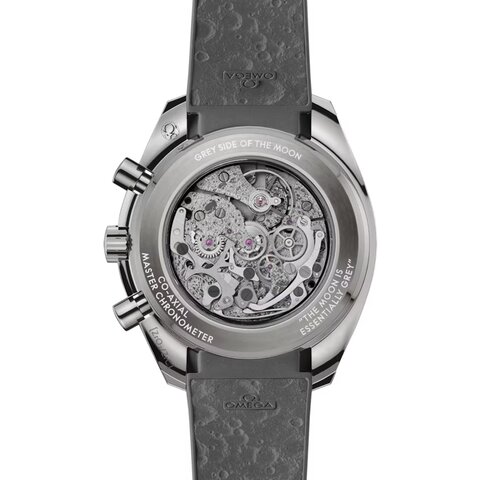 Omega horloge met een kast in keramiek, met een wijzerplaat in het grijs en een diameter van 44 mm
