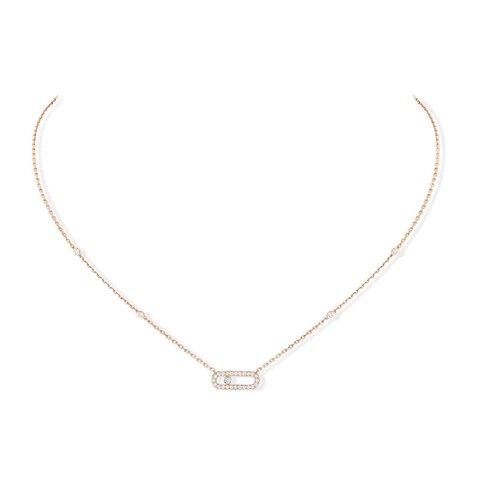 collier Messika en or rose 18 ct avec brillant de 0.20 carat