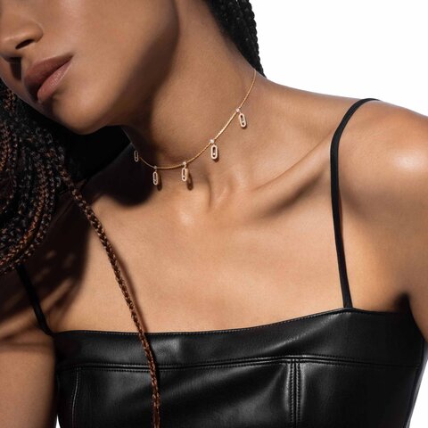 collier Messika en or jaune 18 ct avec brillant de 0.61 carat