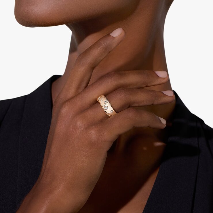 bague Pomellato en or rose 18 ct avec brillant de 0.5 carat