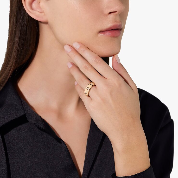 bague Pomellato en or rose 18 ct avec brillant de 0.13 carat