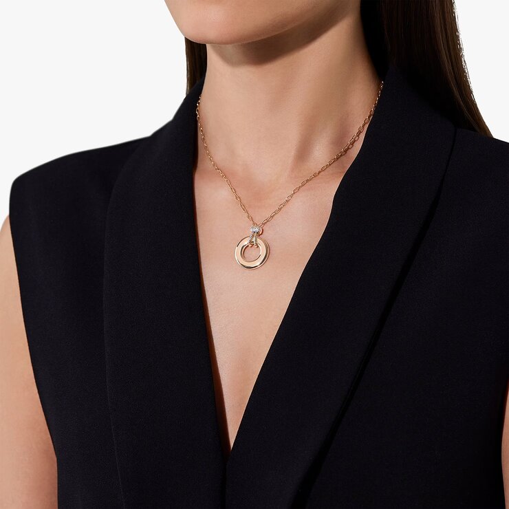 Pomellato ketting in rosé goud 18kt met briljant van 0,16 karaat