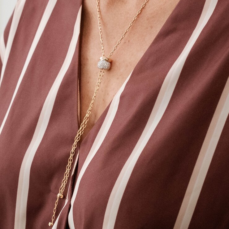 collier Pomellato en or rose 18 ct avec brillant de 0.80 carat