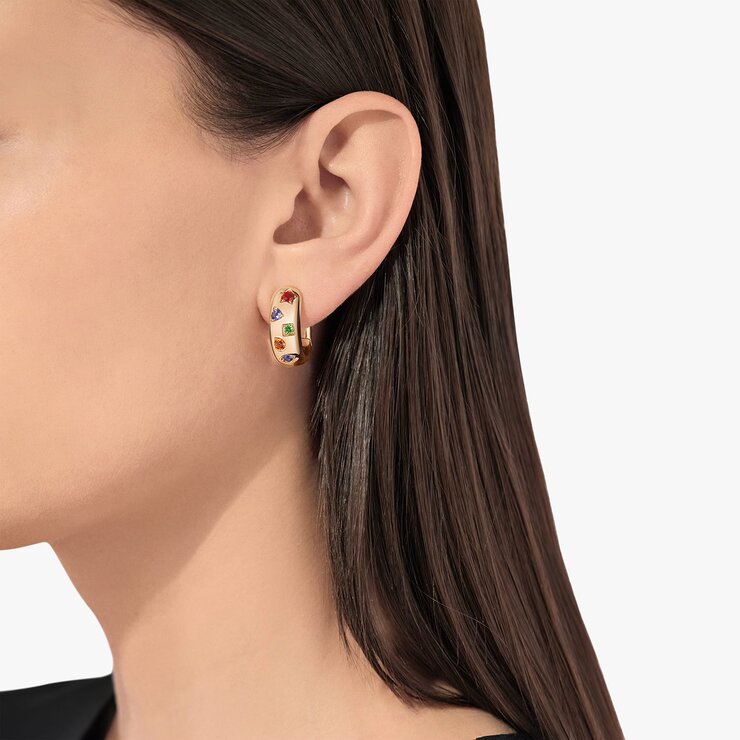 Pomellato oorringen in rosé goud 18kt met edelstenen multicolor
