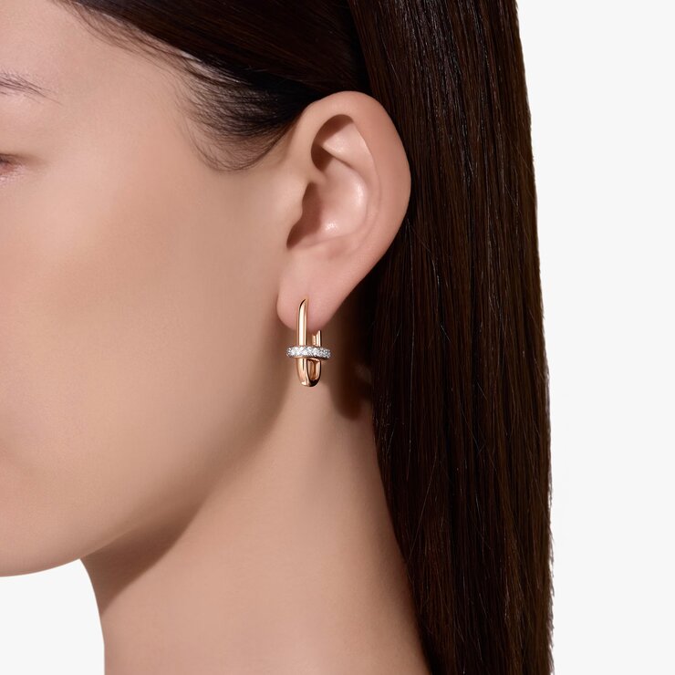 boucles d'oreilles Pomellato en or rose 18 ct avec brillant de 0.56 carat