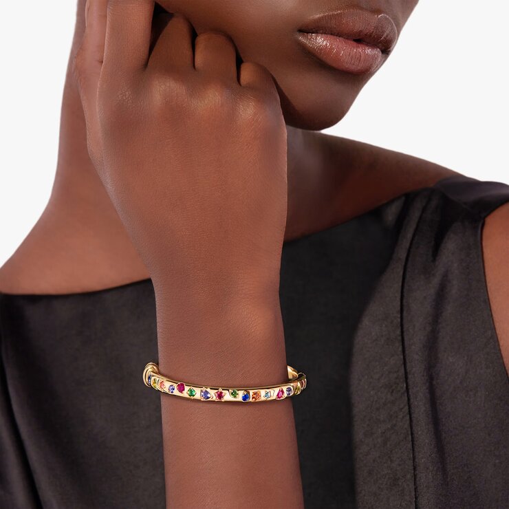 bracelet Pomellato en or rose 18 ct avec pierres précieuses multicolores