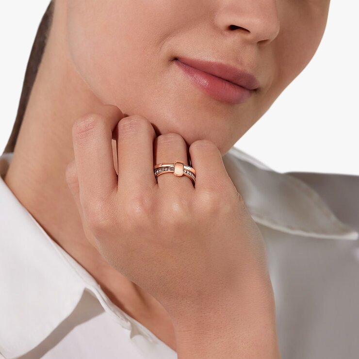 Pomellato ring in rosé goud 18kt met bruine briljant van 0,40 karaat