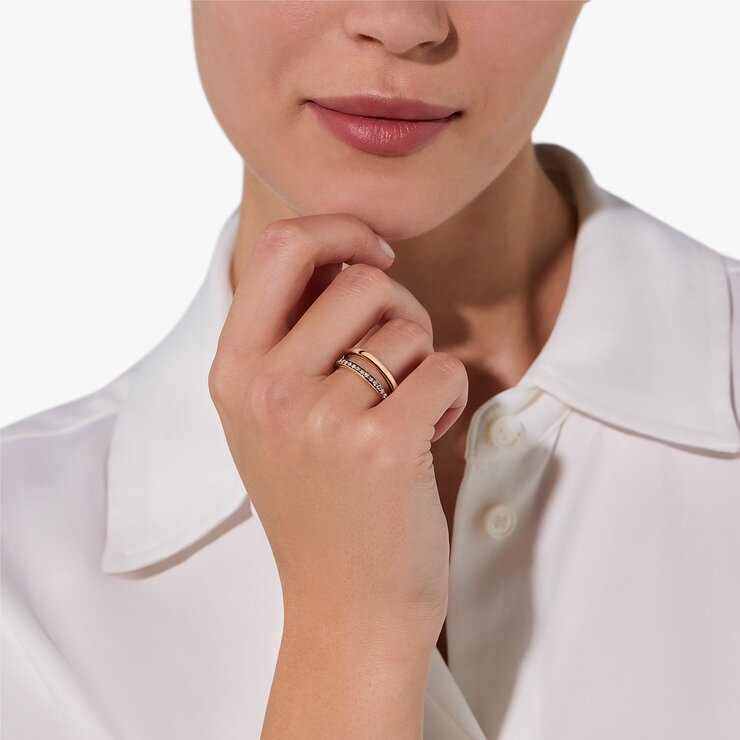 Pomellato ring in rosé goud 18kt met bruine briljant van 0,40 karaat
