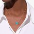 collier Pomellato en or rose 18 ct avec turquoise entouré de briljants de 0,05 karaat - thumb