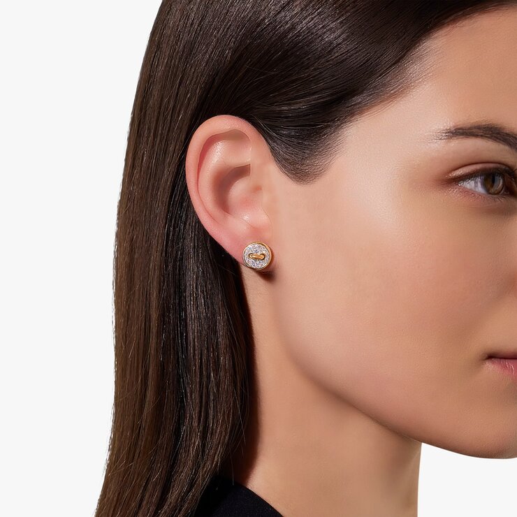 Pomellato oorringen in rosé goud 18kt met briljant van 0,45 karaat