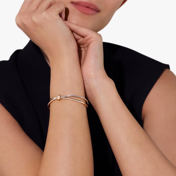 bracelet Pomellato en or rose 18 ct avec brillant de 0.92 carat