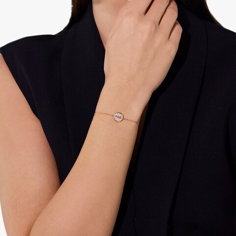 Pomellato armband in rosé goud 18kt met briljant van 0,22 karaat en parelmoer