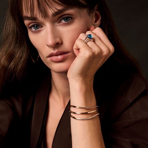 Bigli armband in rosé goud 18kt met briljant van 1,22 karaat