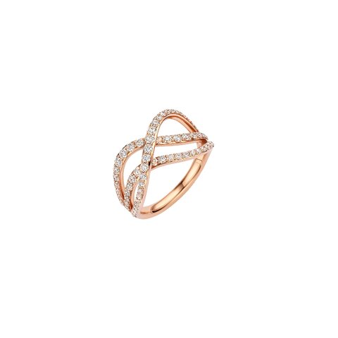bague Bigli en or rose 18 ct avec brillant de 1.07 carat