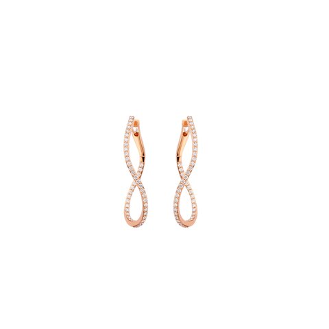 Bigli oorringen in rosé goud 18kt met briljant van 0,90 karaat