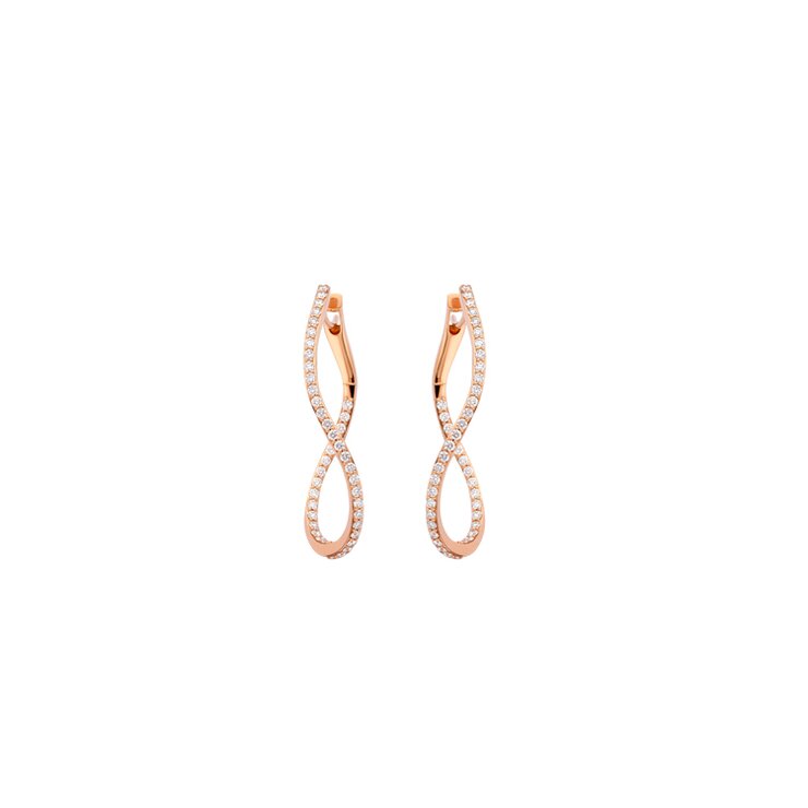 Bigli oorringen in rosé goud 18kt met briljant van 0,90 karaat