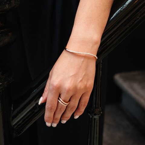 Bigli armband in rosé goud 18kt met briljant van 1,22 karaat