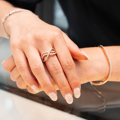 Bigli ring in rosé goud 18kt met briljant van 1,07 karaat