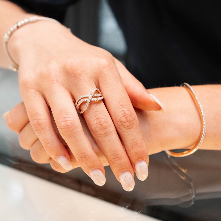 bague Bigli en or rose 18 ct avec brillant de 1.07 carat