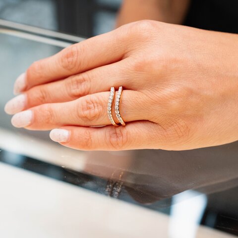 Bigli ring in rosé goud 18kt met briljant van 0,67 karaat