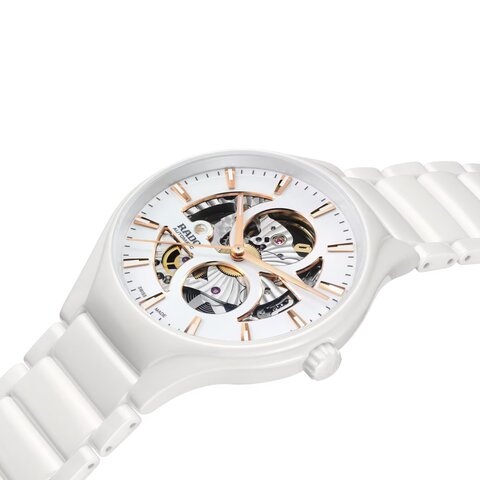 Rado horloge met een kast in keramiek, met een wijzerplaat in het wit en een diameter van 40 mm