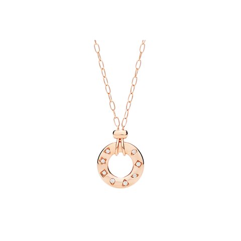 Pomellato ketting in rosé goud 18kt met briljant van 0,07 karaat