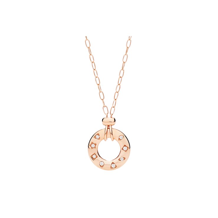 Pomellato ketting in rosé goud 18kt met briljant van 0,07 karaat