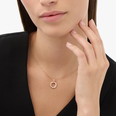 Pomellato ketting in rosé goud 18kt met briljant van 0,07 karaat