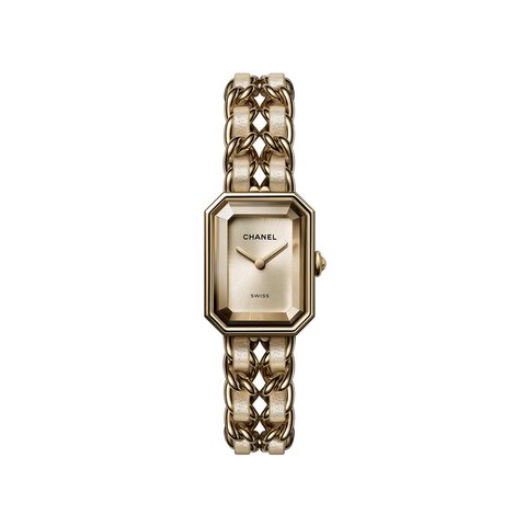 CHANEL horloge met een kast in staal met coating van geel goud (0,1 micron), met een wijzerplaat in het beige en een diameter van 20 x 26 mm
