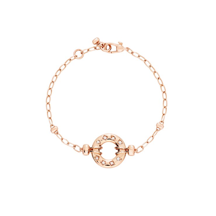 Pomellato armband in rosé goud 18kt met briljant van 0,07 karaat