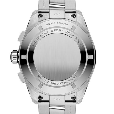 Gallet horloge met een kast in staal, met een wijzerplaat in het zwart en een diameter van 41 mm