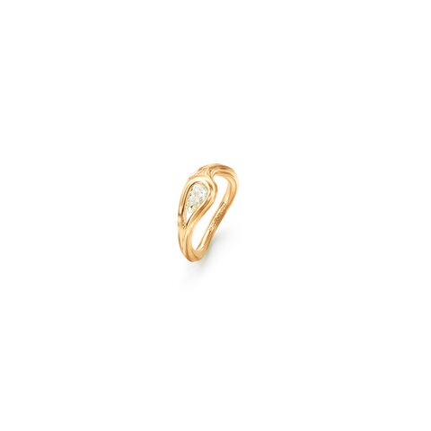 Ole Lynggaard ring in geel goud 18kt met peervormige diamant van 0,30 karaat