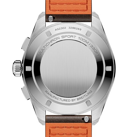 Gallet horloge met een kast in staal, met een wijzerplaat in het zwart en een diameter van 41 mm